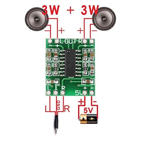 5Pcs Power Amplifier Super Small DC 2.5V-5.5V 3W+3W Power Amp Module Board Audio Amp Amplifier Board for LCD TVs Laptops Cover