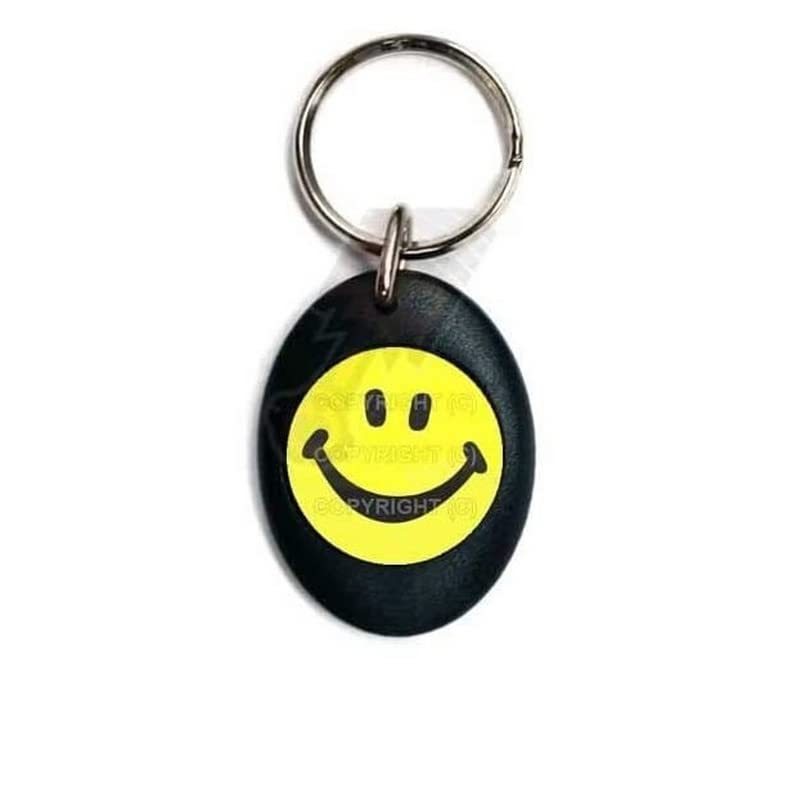 Black Oval Custom Logo Both Sides Keychain Ring Fob Each For SMILE FACE YB TZQ Model-PYT-8888-18