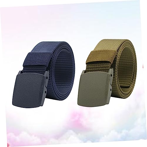 VALICLUD 2pcs Elastic Canvas Belt for Men Comfortable Breathable for Jeans Casual Outdoor Use2