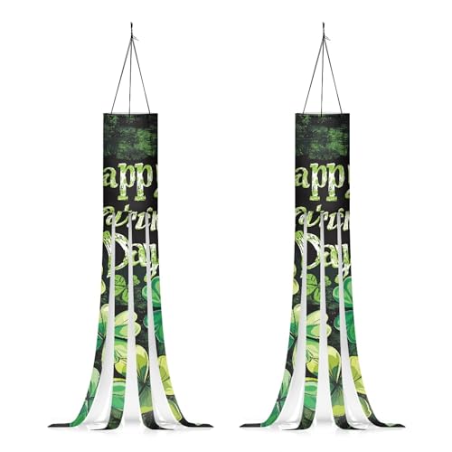 Manches à air St. Patrick TINYAT lot de 2 manchettes trèfle 101cm pour jardin