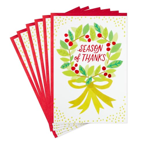 Hallmark Christmas Thank You Cards, 6-Pack (Season of Thanks)