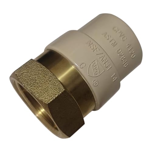 CPVC Transition Coupling, 3/4 inch CPVC x 3/4 inch FNPT, Pack of 25