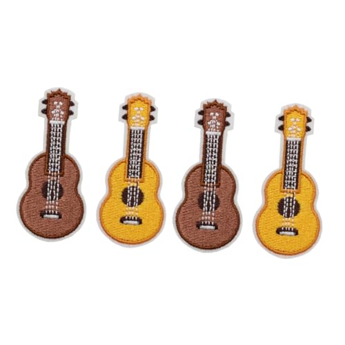 FRCOLOR 4piezas Broche Bordado De Ukulele Para Ropa Con Pin Para Solapa y Accesorios De Moda Para Niñas...