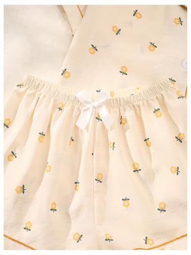 Image of Verdusa Pajamas For Women Set 2 Piece Summer Pajama Sets Cute Pjs Lounge Matching Button Shirt with Shorts