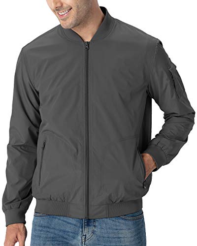 Image of TBMPOY Men's Windproof Bomber Jackets Lightweight Track Jackets Windbreaker Outdoor Golf Fashion Coat