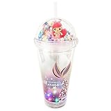 Glow Party Cups for Kids Light Up Tumbler Magic Cup with LED Glow in the Dark Water Drinking Bottle 16oz with Lid and Straw (Pink Mermaid)