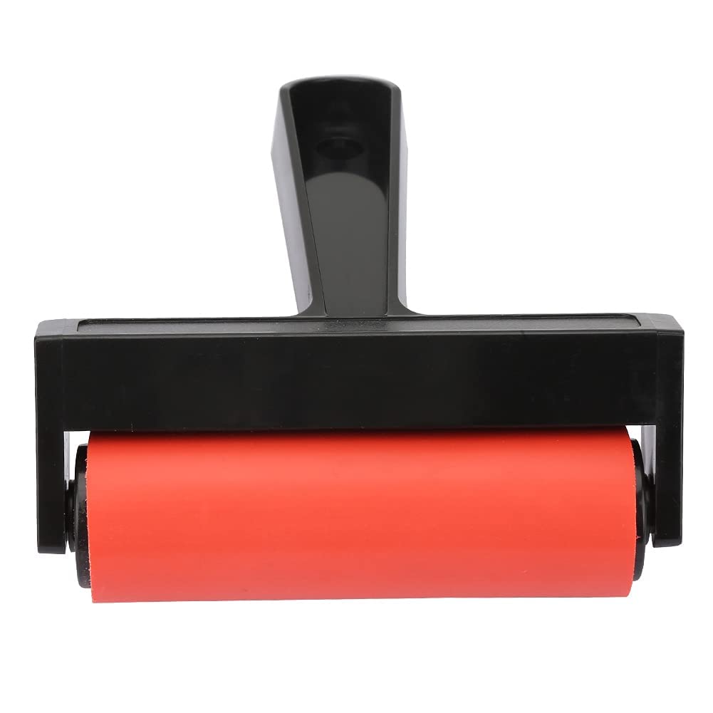 Rubber Roller, Lino Roller Rubber Roller with Handle Art Craft Oil Painting Tool 10/15/20 Cm Roll Paint Brush for Printing Graphics, Stamping, Gluing, Crafts (10CM)