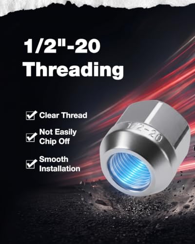 Image of KSP 20Pcs 1 /2 inch-20 Open End Lug Nut, 3 /4 inch Hex 21mm Height Cold-Forged Steel with Zinc-Rust Resistant, 60 Conical Seat for Jeep Grand Cherokee Commander Wrangler, Ford Mustang Ranger Crown and More