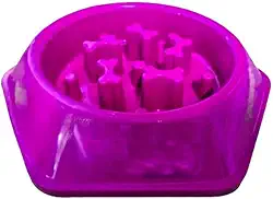 Comedouro Educativo Lento para Cães, Rosa, 600 ml, Design Anti-Guloso com Saliências