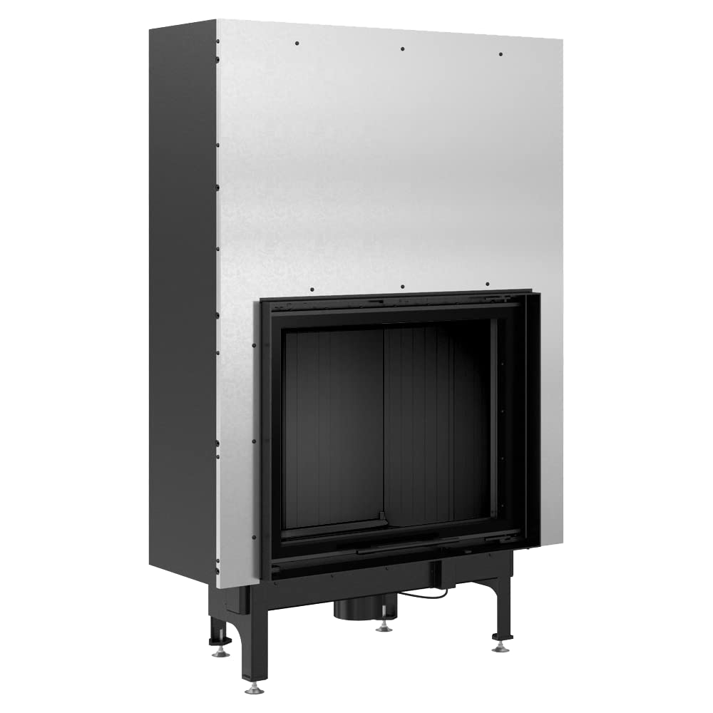 KRATKI Inserto per camino in acciaio a legna NADIA 13 kW Ø200 saliscendi A+ | Acciaio nero, efficienza 81%, classe A+. Ecodesign, BImSchV 2, Kratki PRO; per recupero calore.; combustione efficiente