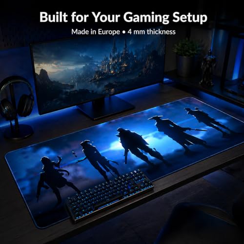 Tapis de souris de jeu professionnel avec bords cousus et surface de 4 mm - 3