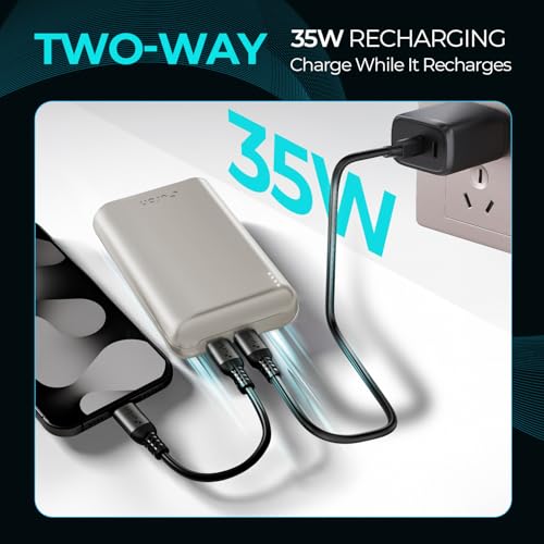 Image of URBN 20000mAh Nano Plus 35W Turbo Fast Charging Power Bank | Compact Pocket-Size | Dual Type-C PD Output | Two-Way Fast Charge | Metallic Finish | 12-Layer Circuit Protection | 1 Year Warranty