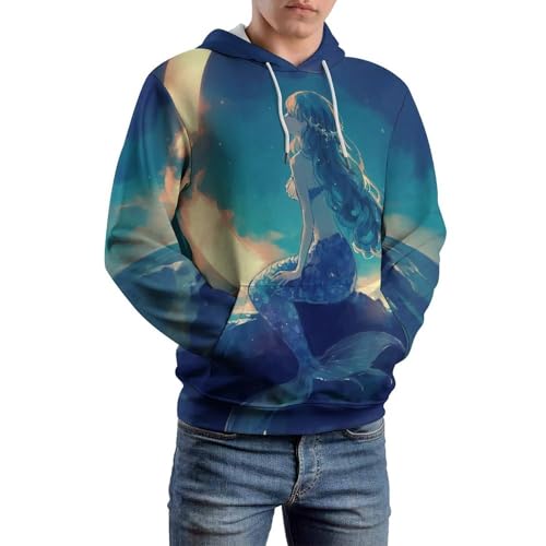 Sweat à capuche lune et mer ample et chaud pour éviter le froid de mi-saison - 6