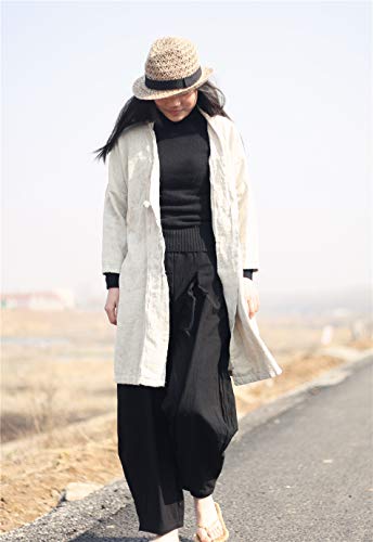image for Aeneontrue Women's Cotton Linen Long Loose Wrap Kimono Cardigans Coat 