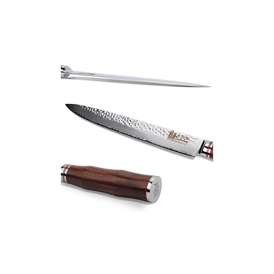 SUNLONG-Carving-Knives-10-inch-Pro-Slicer-Knives-Japanese-Hammered-Damascus-Steel-Natural-Bloodwood-Handle- SUNLONG Carving Knives 10 inch Pro Slicer Knives Japanese Hammered Damascus Steel Natural Bloodwood Handle …