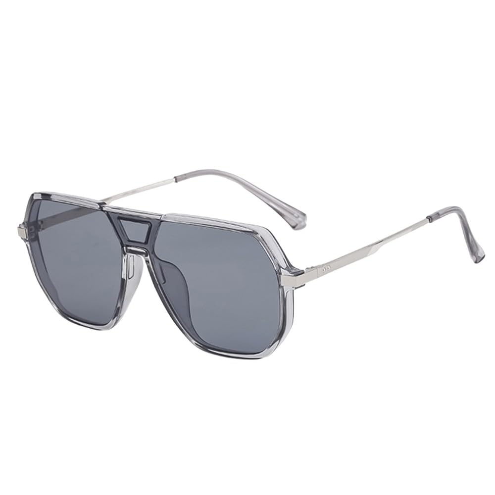 Modne, duże kwadratowe okulary przeciwsłoneczne, męskie i damskie, jednoczęściowe, nieregularne, metalowe, modne okulary w stylu vintage, UV400