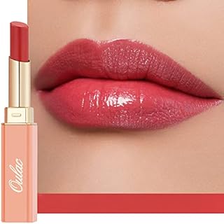 Oulac Moisturising Lipstick Red - Moisture Shine Hydrating Lipstick & Tinted Lip Balm for Dry Lips, Medium Coverage Lip Colour | Juicy Look, Glossy Finish, Vegan, Cruelty-Free, Femme Fatale (01)