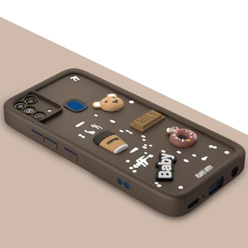 Image of Bintage Ball Bear| Donut| Milk Cake| Baby| Coffee Rubber Case Full Body & Camera Protection Back Cover Compatible for Samsung Galaxy F41 4G - Brown