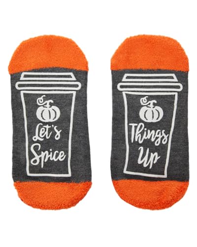 MeMoi Women's Nice As Pumpkin Spice Low-Cut Non-Skid Socks3