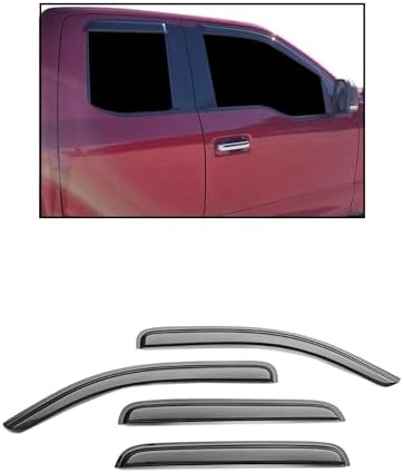 Black Horse Smoke Rain Guards For 2021-2024 Ford Bronco Sport - 4-Piece Tape-On Window Deflectors