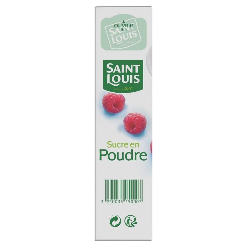 SAINT LOUIS - Sucre En Poudre Classique À Bec Verseur - 1Kg de Douceur Pure Pour Vos Recettes - Idéal pour Cuisiner, Pâtisser et Sucrer Vos Bois - Lot De 4 - Vendu Par Lot