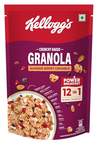 Kellogg’s Crunchy Almond Berry Crumble Granola 450g | 12-In-1 Pow...