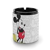 ミッキーマウス ミッキー 灰皿 革製灰皿 丸い円筒形 アッシュトレイ 卓上 大容量 屋外 おしゃれ ステンレス おしゃれ 大容量 屋外 室内 防臭 車用 ブラック 洗いやすい インテリア コンパクト