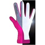 ReflecToes Reflective Winter Running Gloves - Touch Screen Compatible Warm Gloves -Thermal Fleece - Cold Weather Hi Vis Safety for Night Runs (Pink, Large)