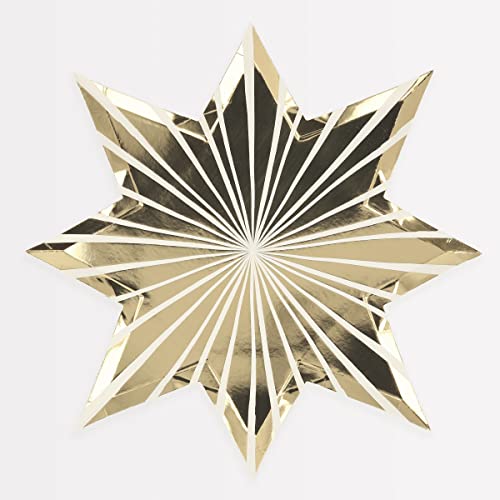 Meri Meri Disposable Gold Paper Plates (Pack of 8), Gold Plates for Party, NYE, or Graduation, Thick & Sturdy, Disposable