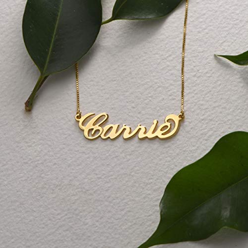 Myka - Personalized Name Necklace - In Sterling Silver, Gold Plating, Solid Gold Or White Gold - Customized Nameplate Pendant Jewelry - Gift For Women, Wife, Her For Mother’s Day, Christmas, Birthday, Summer #TOP6