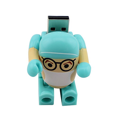 Usbkingdom 32Gb Usb 2.0 Flash Drive Cartoon Man Doctor Surgeon Nurse Robot Shape Pen Drive Thumb Drive Memory Stick Pendrive Jump Drive Flash Disk (Green) #TOP5