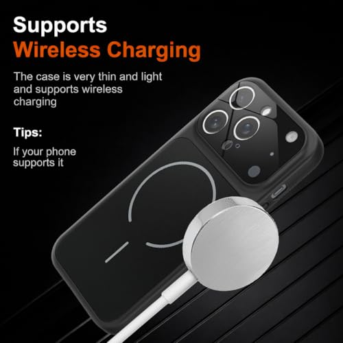 Image of SHINESTAR iPhone 16 Pro Max Case - Premium Shockproof Protective Cover, Wireless Charging Compatible, Slim & Durable Luxury Back Cover with Camera Protection (Black)
