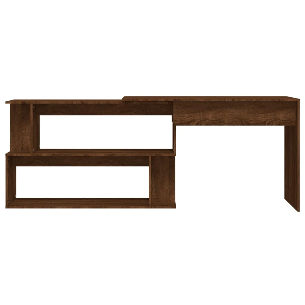 Scrivania Ad Angolo Casa Mobilia 145x100x76 Cm In Legno Multistrato Grigio Sonoma – Con Cassetti E Scomparti, Salvaspazio Per Ufficio E Gaming