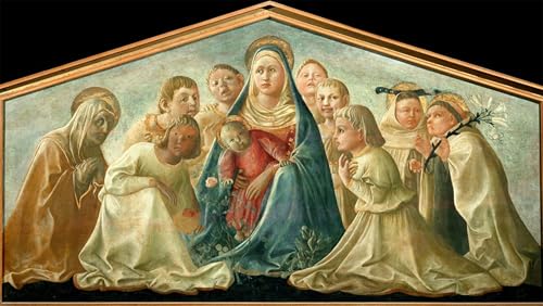 Pintura poster la Vergine degli Umiliti de Filippo Lippi, lienzo decorativo de 60x90cm