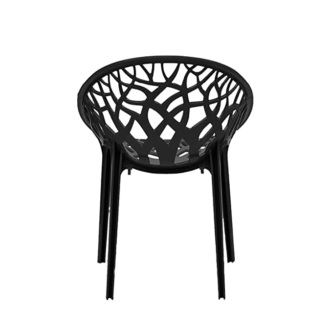 Image of SkyGlamour Neelkamal Crystal Plastic Chair|Chairs for Home, Garden, Balcony & Patio Durable Indoor &Outdoor (Color: Black; Pack of 1
