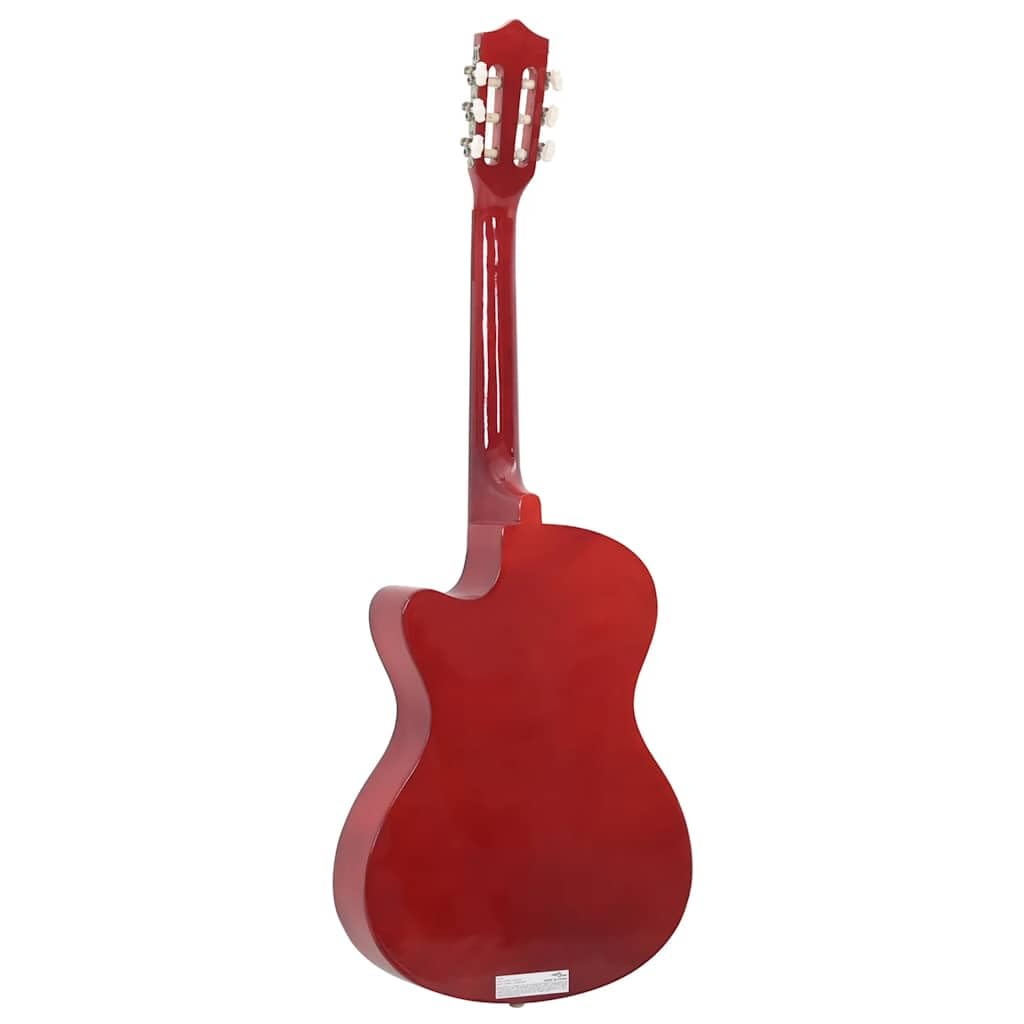 Akustikgitarre 38 Zoll Westerngitarre Set 12-tlg inklusive Tasche Stimmgerät Ständer Kapodaster Plektren für Anfänger Natur