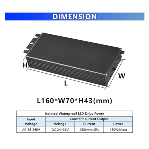 Convertisseur LED en aluminium IP65 boîtier robuste 4500mA AC vers DC - 8