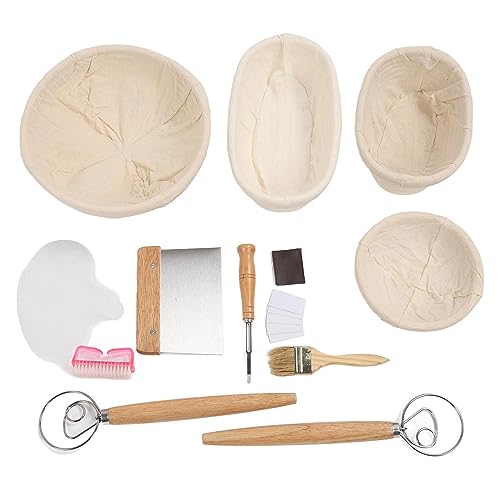 Conjunto de Cesta de Impermeabilização de Pão, Ferramentas para Fazer Pão de Massa Fermentada, Oval