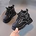 Boys Girls High Top Combat Ankle Boots Kids Waterproof Leather Fall Winter Warm Snow Boots Outdoor Hiking Shoes Toddler Non Slip Soft Plush Cotton Boot Fashion Lace Up Walking Shoes(Black,6)