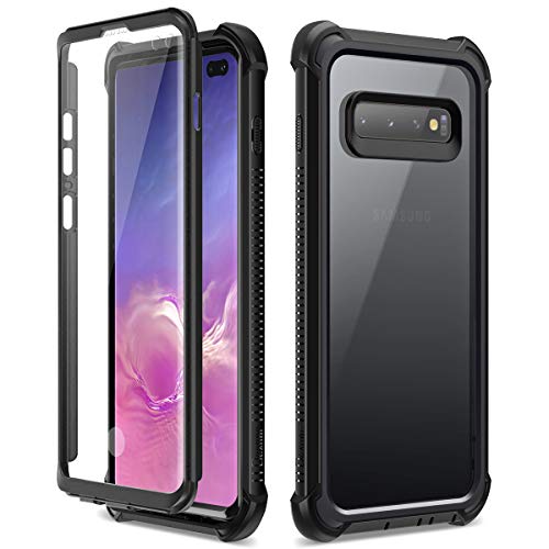 Dexnor Cover per Samsung Galaxy S10 plus, Custodia del Telefono paraurti in Silicone a 360 Gradi, [Antiurto] [Leggero], Pannello Posteriore Trasparente, con Protezione per Lo Schermo - Viola