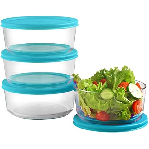 BOVADO USA 4 Cup Glass Food Storage Containers (4 Pack) Cover