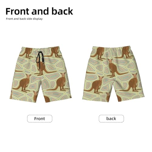 Boys Swim Trunks Kangaroo Ethnic Ornament Mascot Cute Kids Swim Shorts Quick Dry Beach Board Pocket2