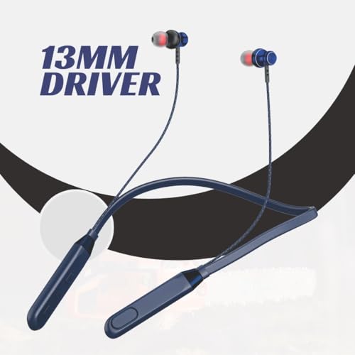Image of Spark411 Bluetooth Neckband, 30-Hour Battery Life, IPX5 Water Resistant, High Bass, Blue (Blue)