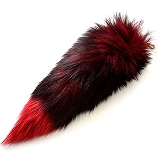 YXCFEWD Fox Tail Cosplay Tail Ears Set For Kids Fluffy Fox Tail Ears Kit Party Costume Fox Tail Keychain Halloween(Red)