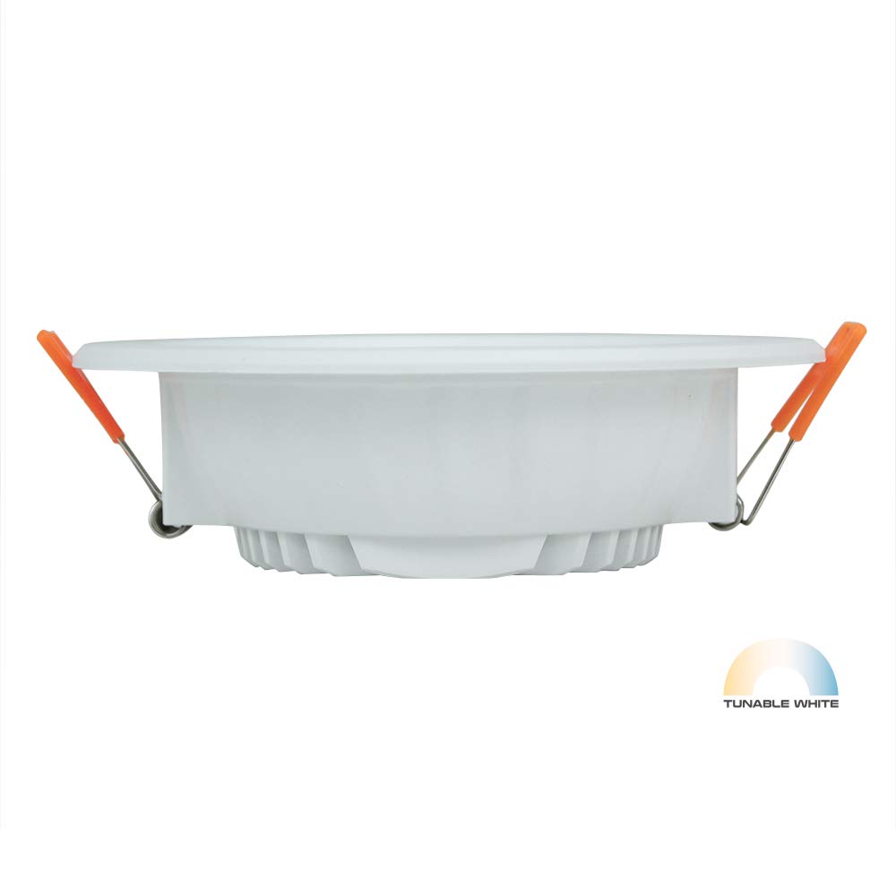 7W Tunable-White LED Einbaustrahler CCT 3000-6000K, Dimmbar + Farbtemperatur einstellbar, Warm + Neutral + Kaltweiß, IP44 Schutzklasse, 2.4G Funk (5er Set mit Fernbedienung, 7W)