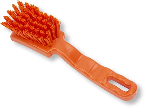 Image of SPARTA 41395EC24 Plastic Scrub Brush, Detail Brush, Kitchen Brush with Hanging Hole for Cleaning, 7 Inches, Orange, (Pack of 6)