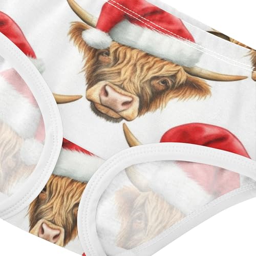 Cute Highland Cow Heads White Toddler Girls Underwear 2t Cotton Little Girl Panties Aesthetic Kids Briefs Undies4