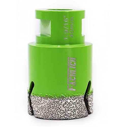 Image of Diamond Core Drill Bit,Diameter 1-3 /5 inch 40mm Thread 5 /8-11,Vacuum Brazed Dry Wet Hole Saw for Porcelain Tile,Granite,Marble,Concrete,Masonry,Brick