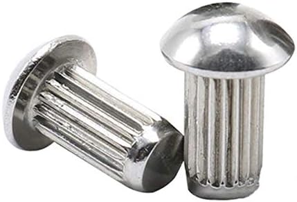 30pcs M2.5 304 stainless steel Half round head nameplate knurled rivet Semicircular heads sign rivets GB827 4mm-12mm Length - (Stem Length: M2.5x8mm)