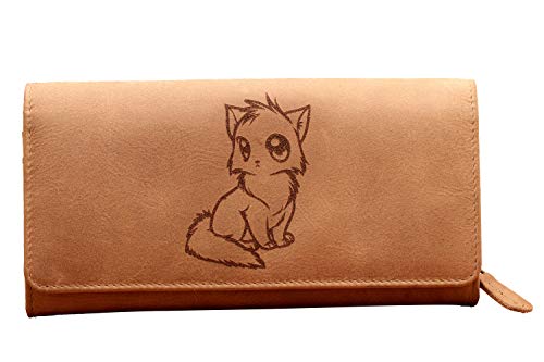 Karmanah Purr-FECT for Inner Peace Engraved Genuine Leather Walle...